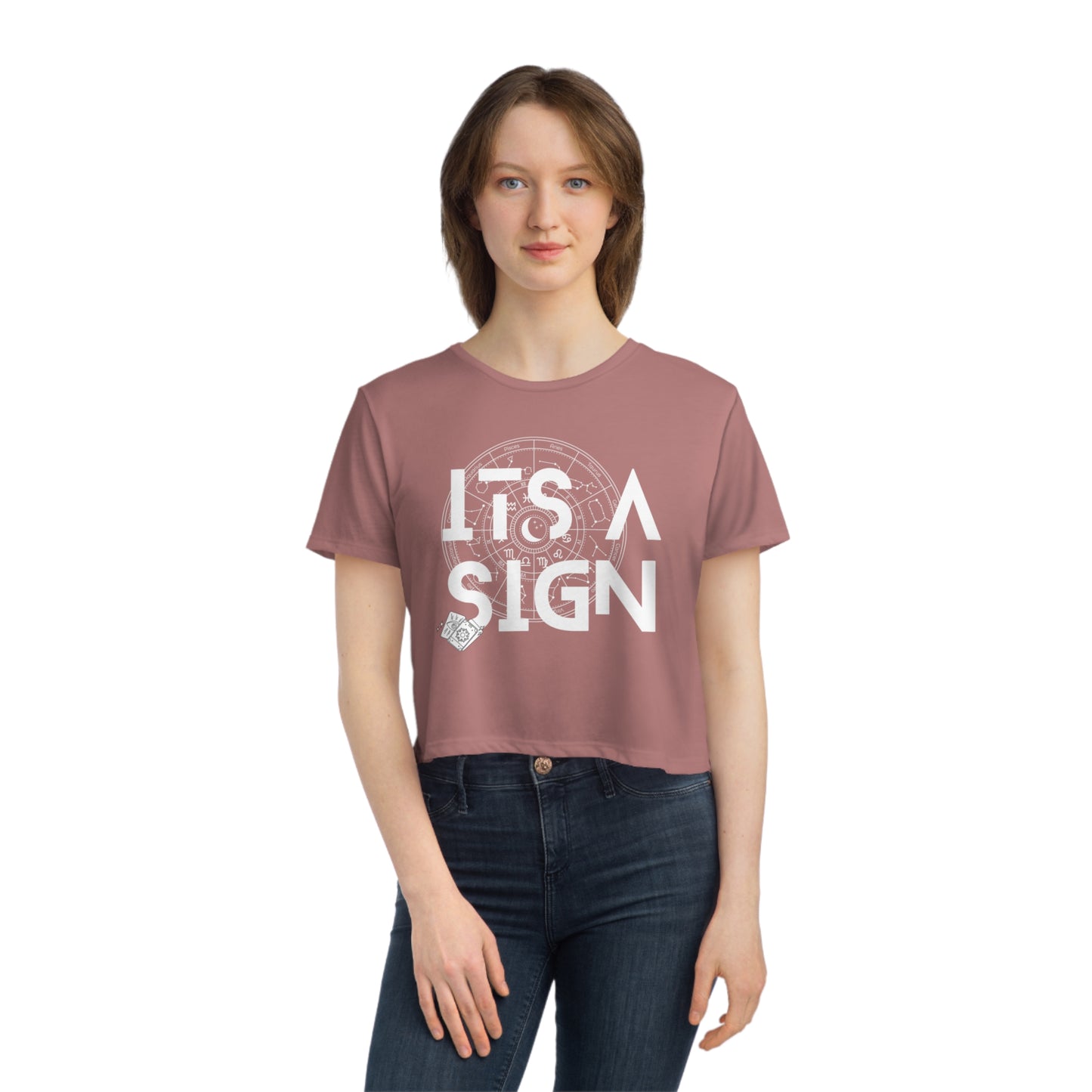 ITs A Sign Zodiac Wheel Cropped Tee