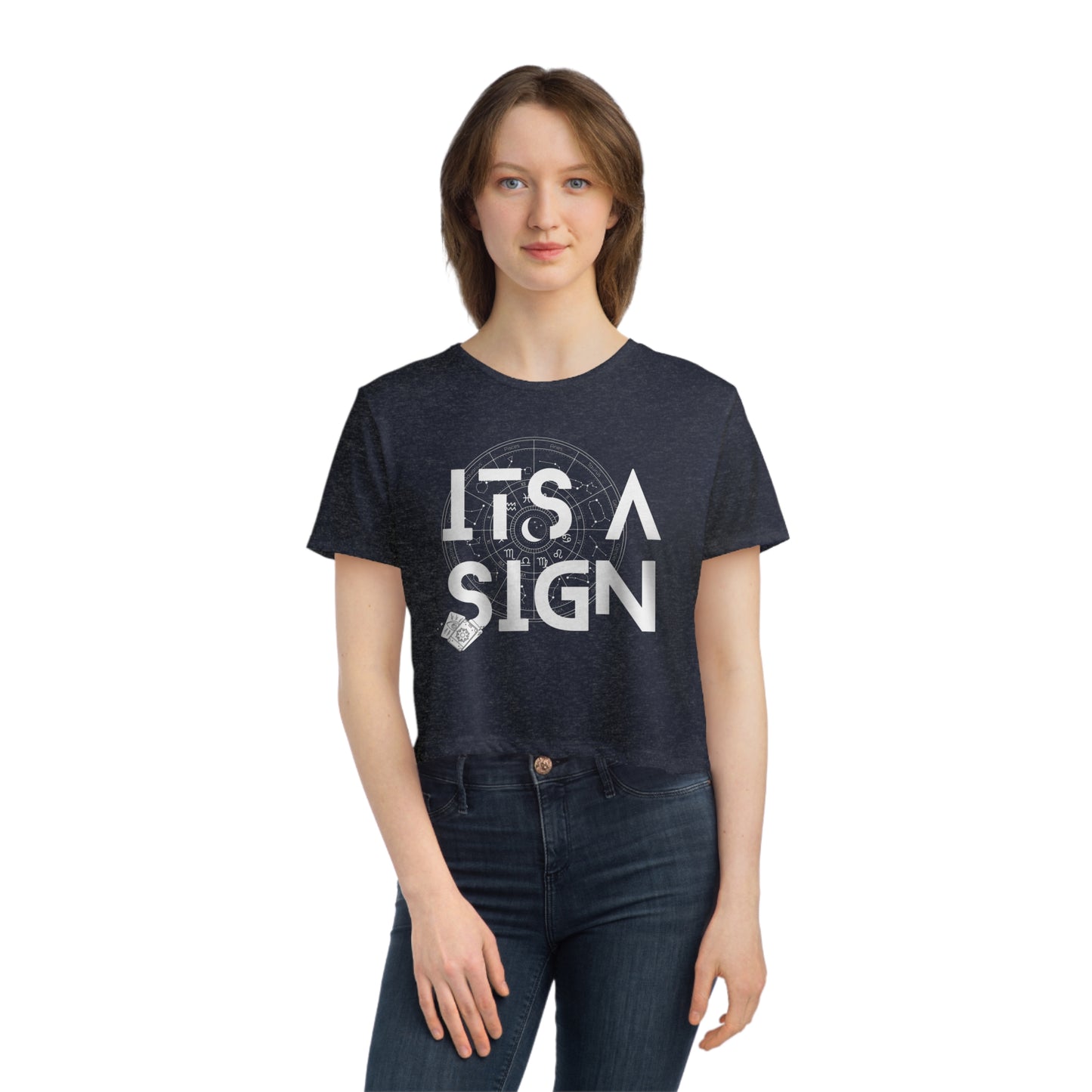 ITs A Sign Zodiac Wheel Cropped Tee
