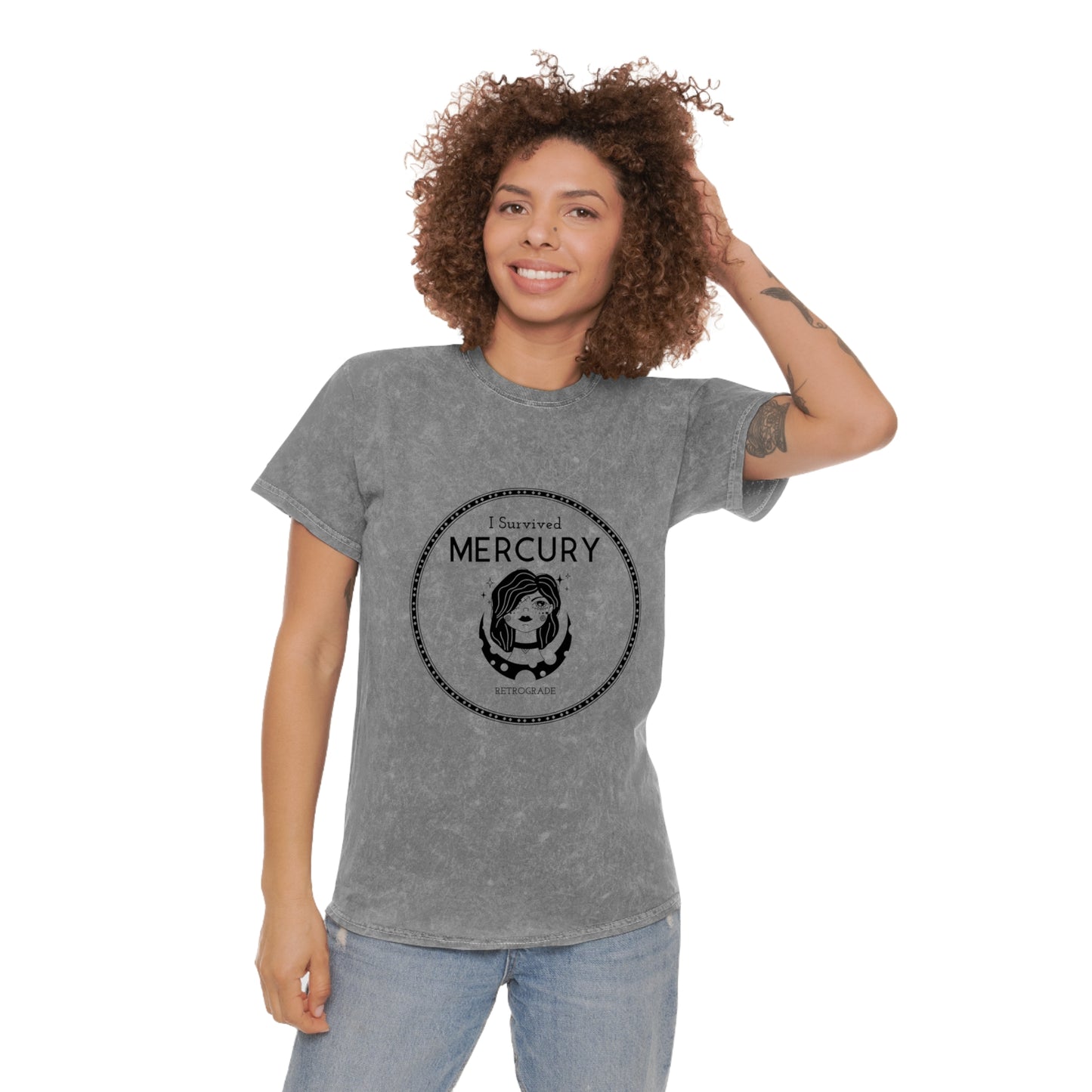 I Survived Mercury Retrograde Girl -Unisex Mineral Wash Tee