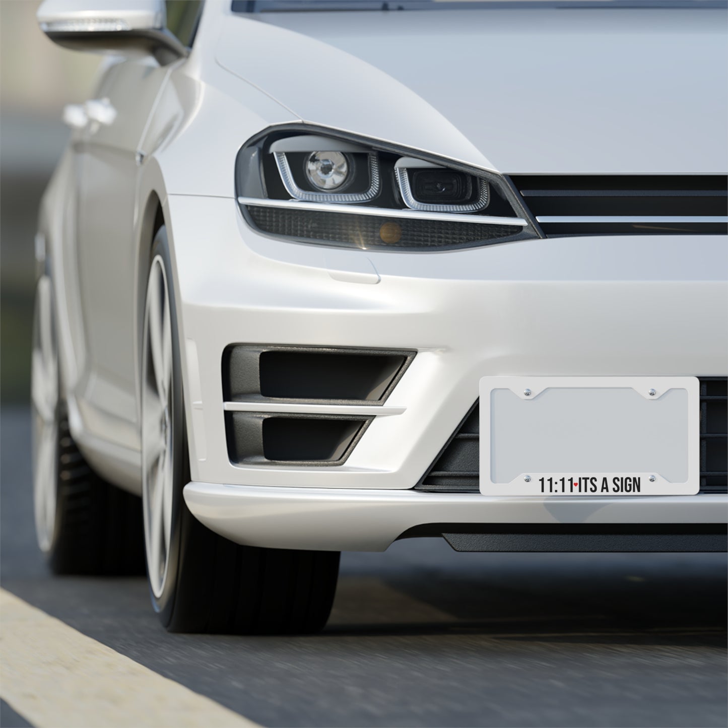 Metal License Plate Frame — “11:11 It’s a Sign” Stainless Steel Car Plate Frame