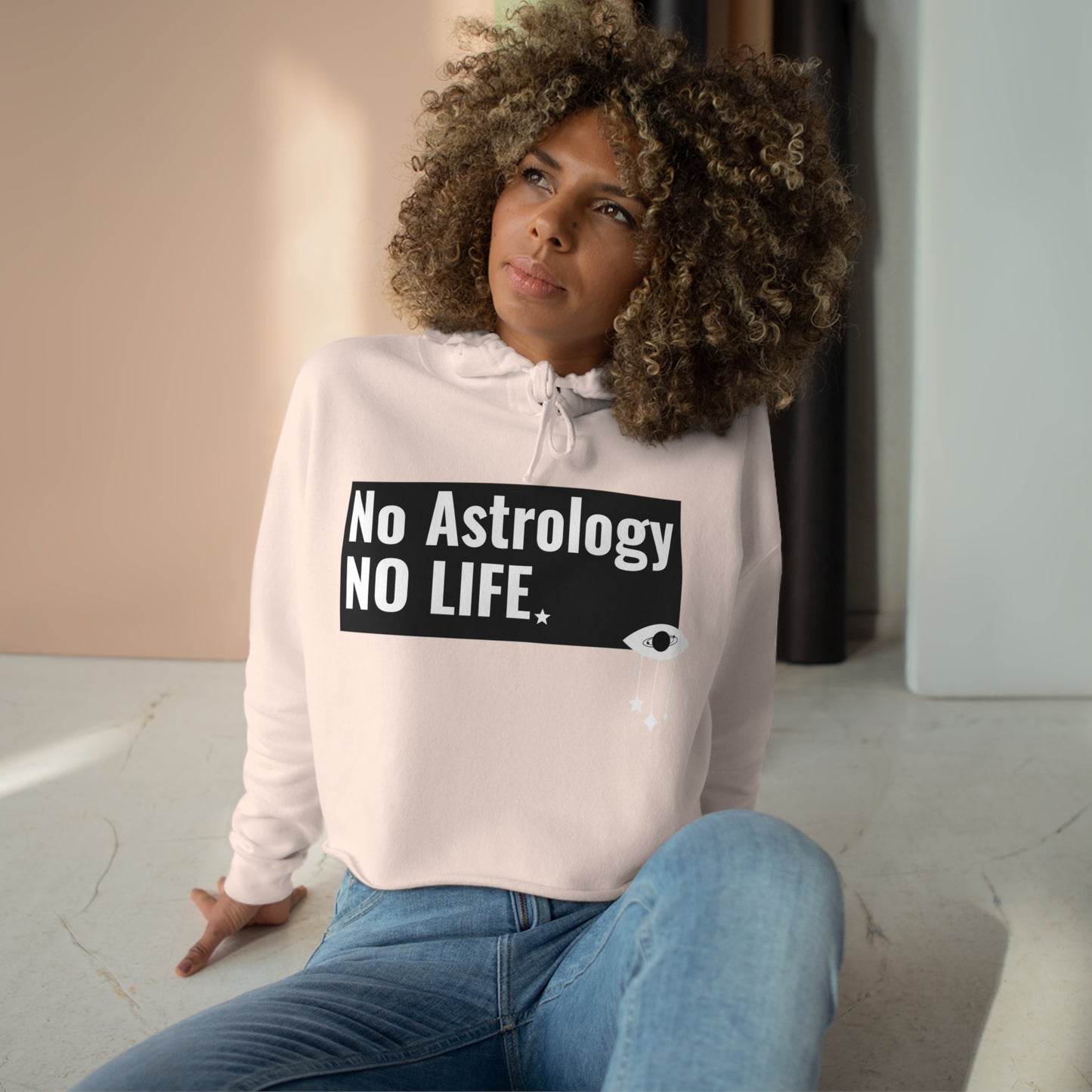No Astrology No Life Crop Hoodie