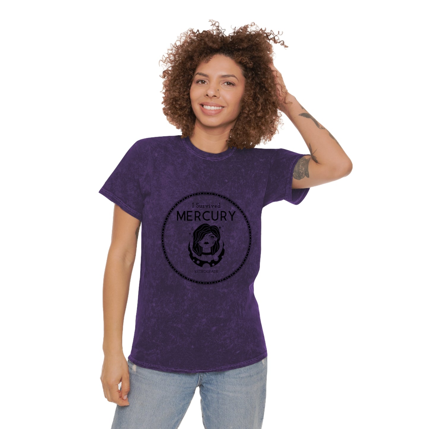 I Survived Mercury Retrograde Girl -Unisex Mineral Wash Tee