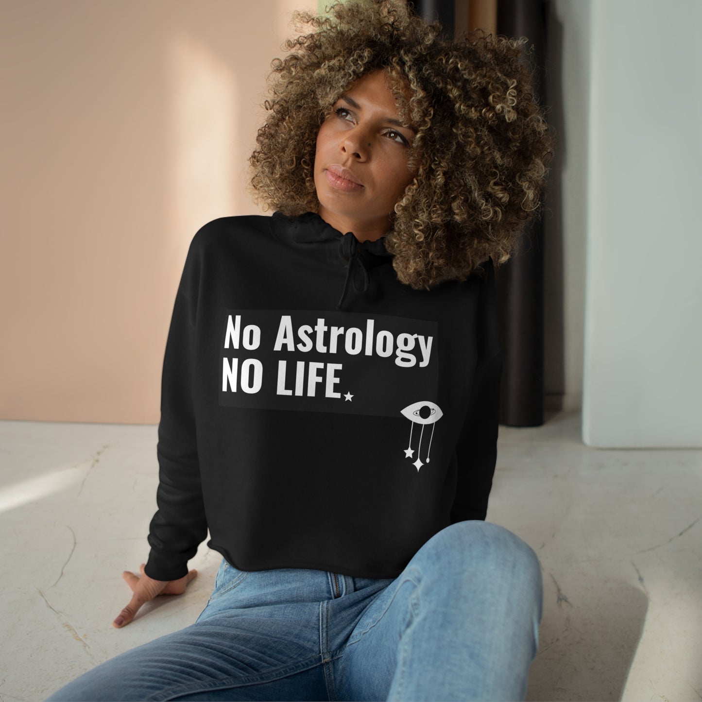 No Astrology No Life Crop Hoodie