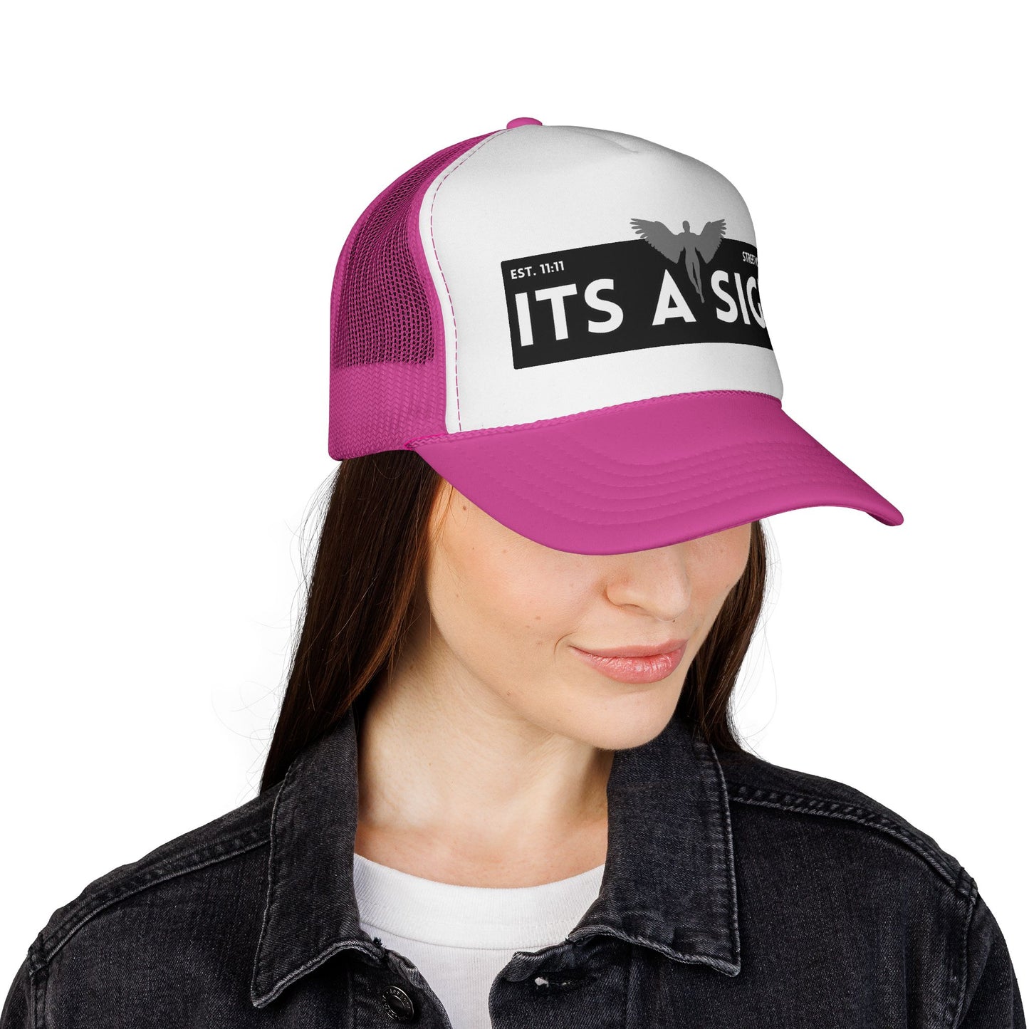 "It's A Sign" Trucker Hat — Vintage Streetwear Mesh Cap