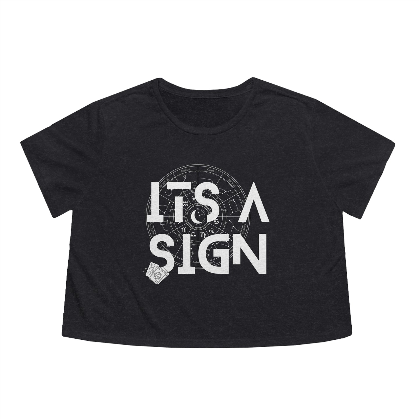 ITs A Sign Zodiac Wheel Cropped Tee