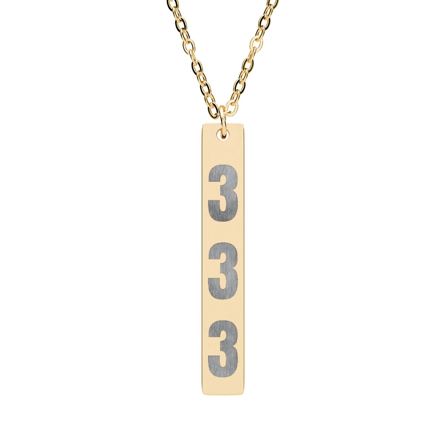 333 Vertical Bar Necklace (Engraving)