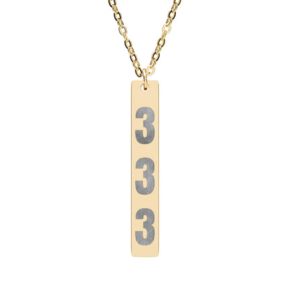 333 Vertical Bar Necklace (Engraving)