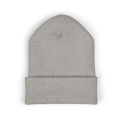 "It's A Sign" Embroidered Cuffed Beanie — Minimal Gothic Winter Hat