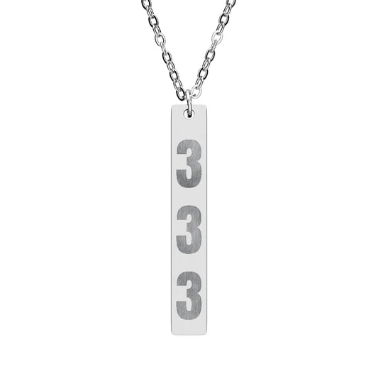 333 Vertical Bar Necklace (Engraving)