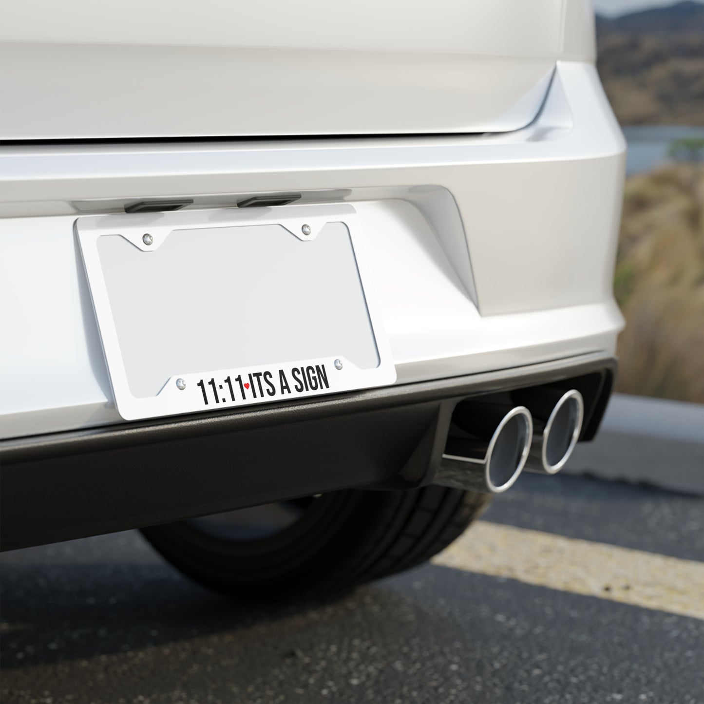 Metal License Plate Frame — “11:11 It’s a Sign” Stainless Steel Car Plate Frame