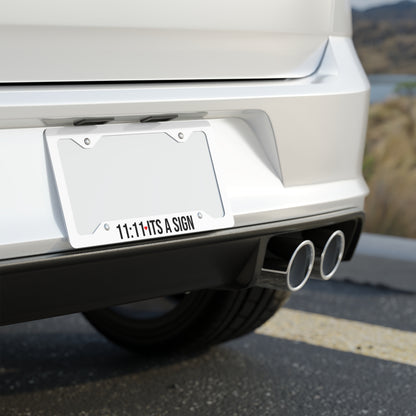 Metal License Plate Frame — “11:11 It’s a Sign” Stainless Steel Car Plate Frame