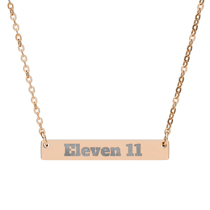 Eleven 11" Personalized Name Plate - Engraved Horizontal Bar Necklace