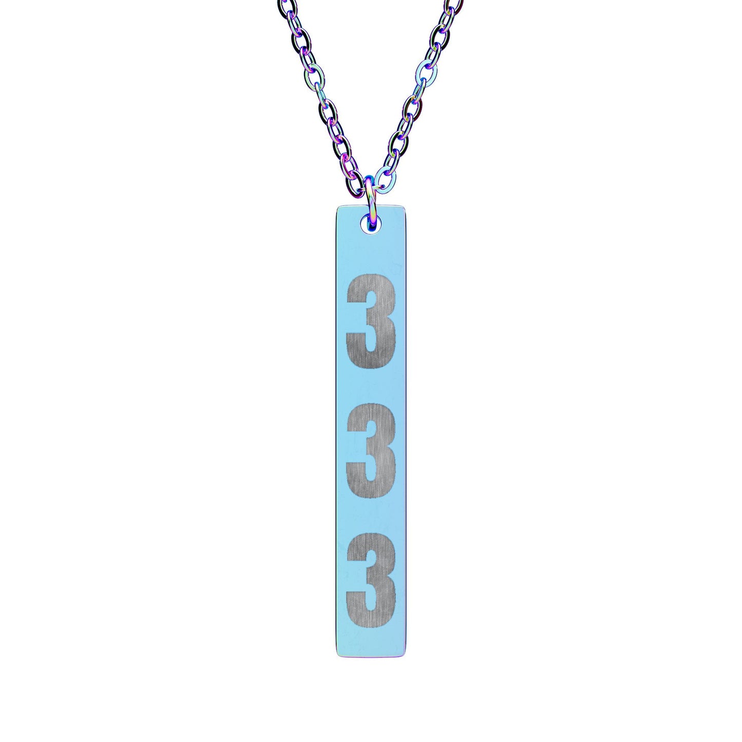 333 Vertical Bar Necklace (Engraving)