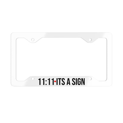 Metal License Plate Frame — “11:11 It’s a Sign” Stainless Steel Car Plate Frame