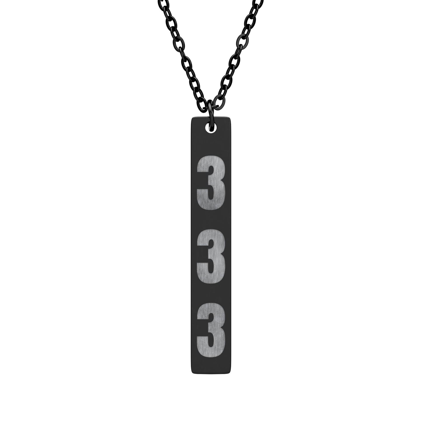 333 Vertical Bar Necklace (Engraving)