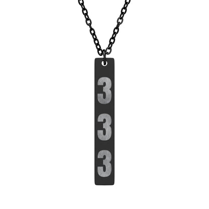 333 Vertical Bar Necklace (Engraving)