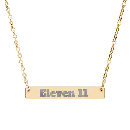 Eleven 11" Personalized Name Plate - Engraved Horizontal Bar Necklace