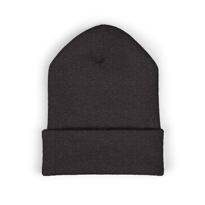 "It's A Sign" Embroidered Cuffed Beanie — Minimal Gothic Winter Hat